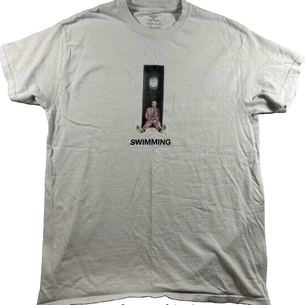 Mac Miller Swimming Album Shirt White Rap Hip Hop 2018 Tour Merch Official Sz M